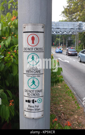 Red and Green pedestrian Crossing Signage Stock Photo