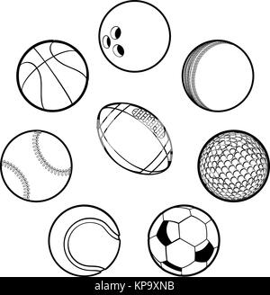 Sports Balls Set Stock Vector