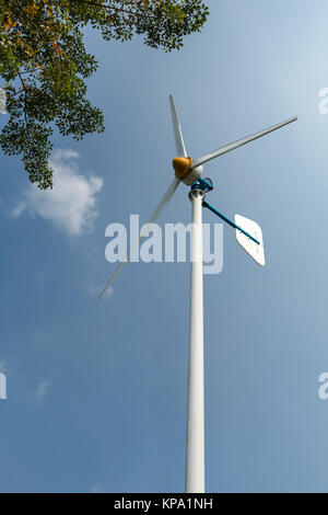 Green Energy Wind Turbine in running. Stock Photo