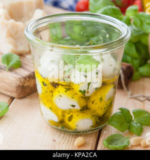 pickled mozzarella Stock Photo