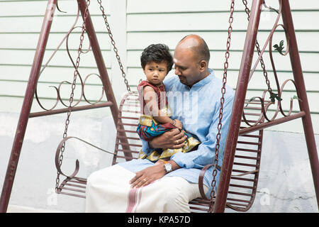 Indian father and daughter Stock Photo