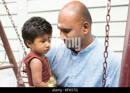 Indian parent and child outdoor Stock Photo