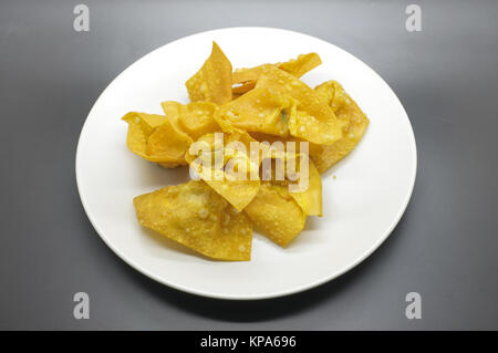 Deep fried wonton, Deep fried dumpling Stock Photo