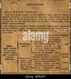 WWII French military booklet, Lyon, France Stock Photo