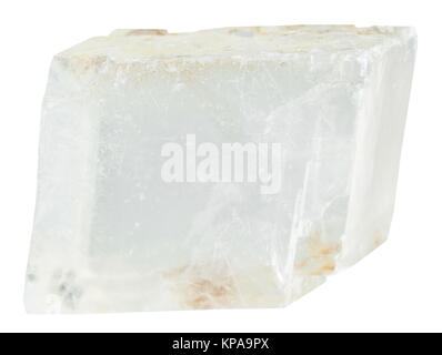 transparent iceland spar mineral stone isolated Stock Photo