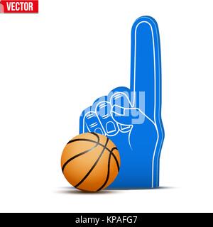 Basketball Sports Fan Foam Fingers and ball Stock Vector
