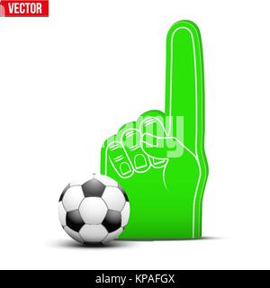 Football Sports Fan Foam Fingers and ball Stock Vector