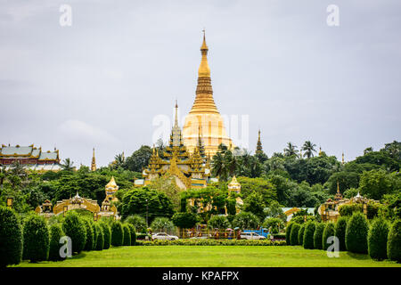 Shwe Dagon pagoda, It is located in the center of Yangon, Myanmar, June-2017 Stock Photo