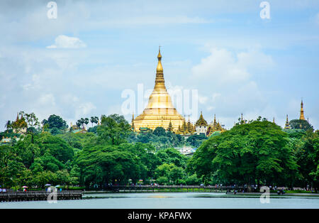 Shwe Dagon pagoda, It is located in center of Yangon, Myanmar, July-2017 Stock Photo