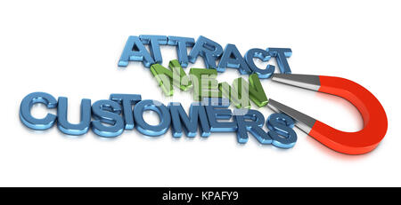 Attract New Customers, Business Development Stock Photo