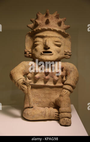 Bah’a-Manabi culture. Ecuador 500BC- 500 AD. Ceramic masculine figurine. Museum of Cutures of the World.  Spain Stock Photo
