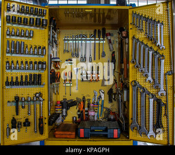 various type of tools in a toolbox Stock Photo