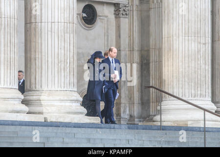 London, UK. 14th Dec, 2014. The Duke and Duchess of Cambridge and Prince Harry leave Saint Paul's cathedral at the end of the national memorial service honouring the victims of the Grenfell tower fire disaster in West London on 14th June 2017. Credit: amer ghazzal/Alamy Live News Stock Photo