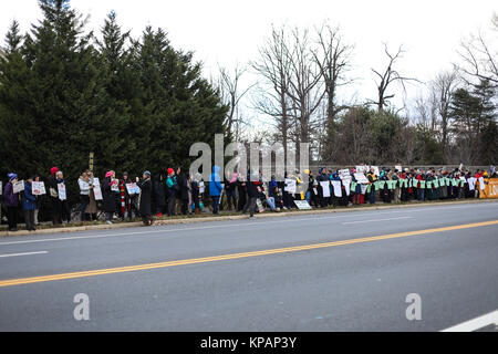 Fairfax, VA, USA. 14th December, 2017. The 60th vigil in memory of the Sandy Hook Elementary School massacre takes place outside of the National Rifle Association on the fifth anniversary of the shooting. Credit: Nicole Glass / Alamy Live News. Stock Photo