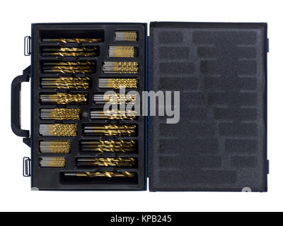 briefcase of drill bits Stock Photo