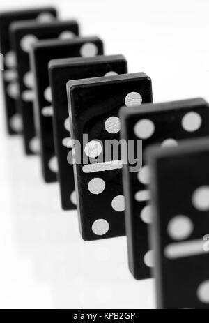 Dominosteine in der Reihe - domino Stock Photo