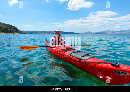 Sea kayaking near Split, Croatia