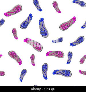 Clean Sport Shoe Seamless Imprints Stock Vector