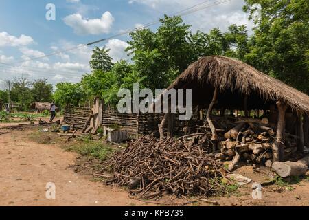 Neighbourhood in a village near Mafi-Kumase Proper, Volta Region, Ghana, Africa Stock Photo