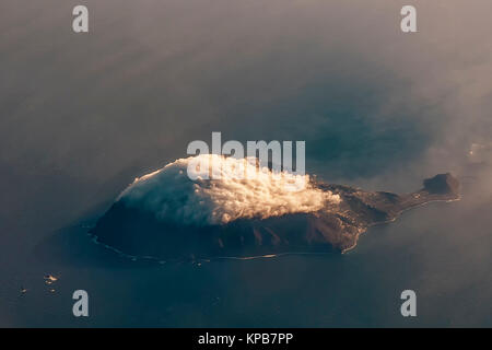 Aerial view of Filicudi Island, Eolie Islands, Sicily, Italy Stock Photo