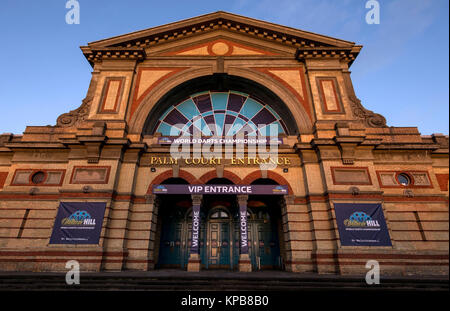 General view of Alexandra Palace at the Palm Court entrance during day one of the William Hill World Darts Championship at Alexandra Palace, London. Stock Photo