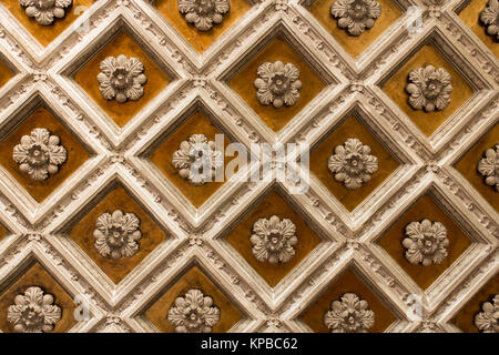 Antique wooden ornamentet ceiling Stock Photo