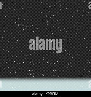 Winter snowy transparent dark background Stock Vector