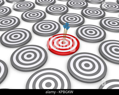 Many targets one right Stock Photo