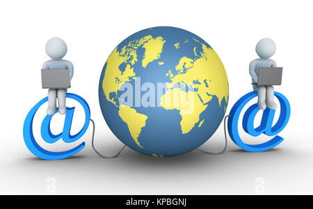 Two people connected to the world Stock Photo