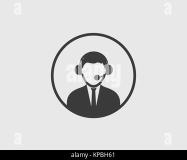Customer service icon with round shape Stock Vector