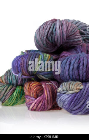 Colorful wool yarn balls Stock Photo