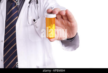 Doctor with Medicine in Hand Stock Photo