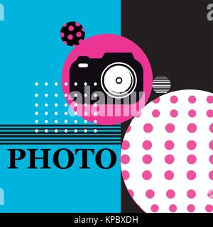 Vector bright poster sign camera for web design Stock Vector