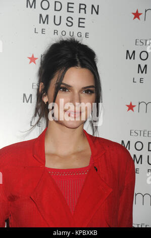 NEW YORK, NY - SEPTEMBER 18: Model Kendall Jenner Celebrates the launch of The New Estee Lauder Fragrance Modern Muse Le Rouge at Macy's Herald Square on September 18, 2015 in New York City People:  Kendall Jenner Stock Photo