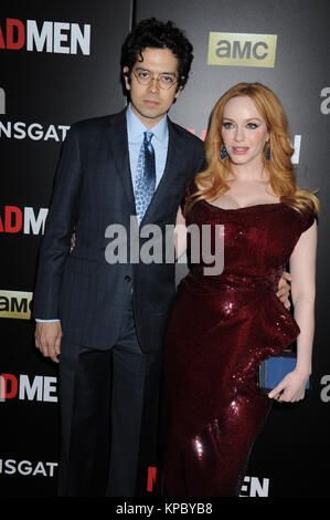 NEW YORK, NY - MARCH 22: Geoffrey Arend, Christina Hendricks  attends the 'Mad Men' New York special screening at The Museum of Modern Art on March 22, 2015 in New York City.    People:  Geoffrey Arend, Christina Hendricks Stock Photo