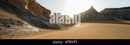 Panoramic landscape at El Agabat in the Western desert of Egypt Stock Photo