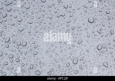 Water drops on metal texture grey steal colored Stock Photo