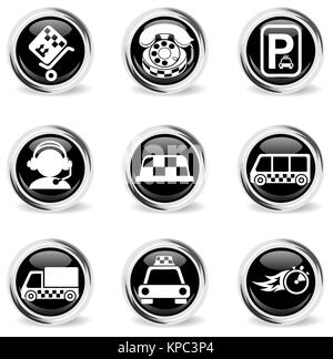 Symbols of taxi services Stock Photo