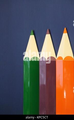 colored pencils with copy space Stock Photo