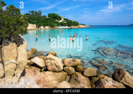 Idyllic beach with turquoise colour sea and granite rocks at Capriccioli, Costa Smeralda, Sardinia, Italy, Mediterranean sea, Europe Stock Photo