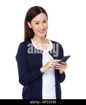 Asian Woman use of the cellphone Stock Photo