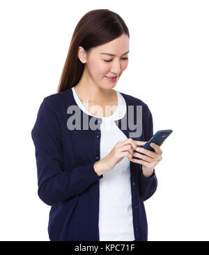 Asian Young woman use of the cellphone Stock Photo