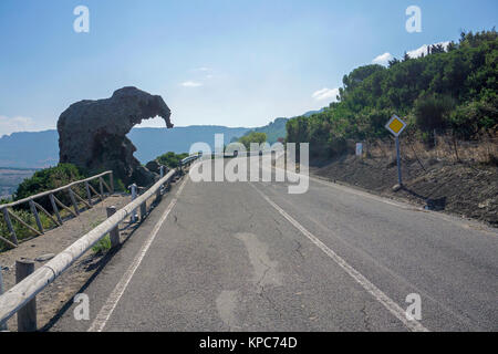 Elephant rock, tourist attraction at Castelsardo, Sardinia, Italy, Mediterranean sea, Europe Stock Photo