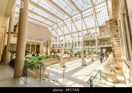 NEW YORK CITY - JUL 17: In the Metropolitan Museum of Art's on July 17, 2014 in New York. The Charles Engelhard Court in the American Wing. Stock Photo