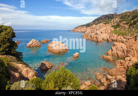 Porphyry rocks, coast landscape at Costa Paradiso, Sardinia, Italy, Mediterranean  sea, Europe Stock Photo