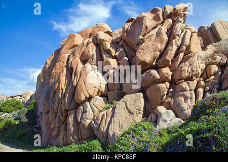 Porphyry rock at Costa Paradiso, Sardinia, Italy, Mediterranean  sea, Europe Stock Photo