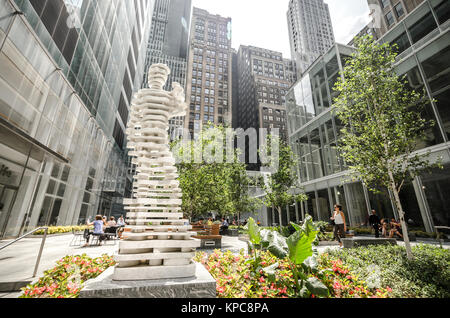 NEW YORK - JUL 22: Hero sculpture by Antonio Pio Saracino on July 22, 2014 in Bryant Park, New York. Bryant Park is a 9.603-acre public park located i Stock Photo