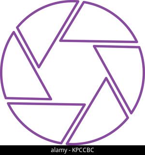 Shutter closeup vector icon with trendy line style, great for photographer logo. Stock Vector