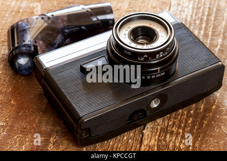 Vintage old film photo-camera Stock Photo