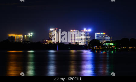 Night View Of Yangon City Over Inya Lake May 17 Stock Photo Alamy